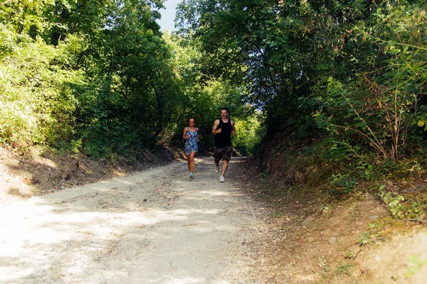 Lopers Opleiding Outise Tijdens Het Joggen Stedelijke Plaats — Stockfoto