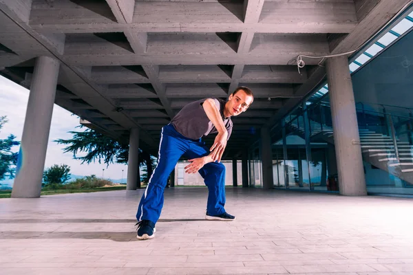 Parkour Guy Action While Exercising Parkour Urban Place — Stock Photo, Image