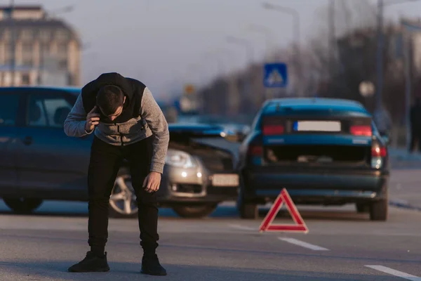 Bil krasch på motor vägen — Stockfoto