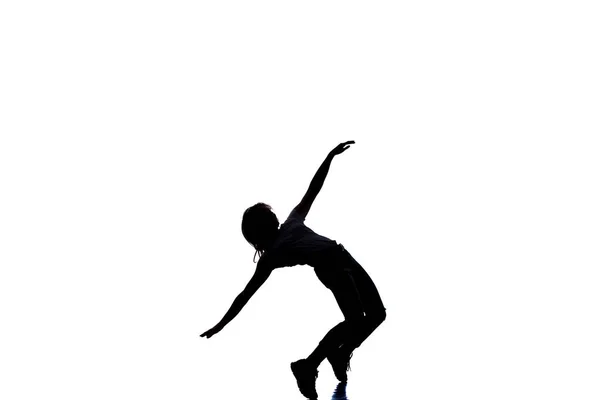 Женщина прыгает во время танцев — стоковое фото