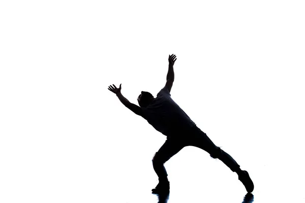 Performer tanzt isoliert auf weißem Hintergrund — Stockfoto