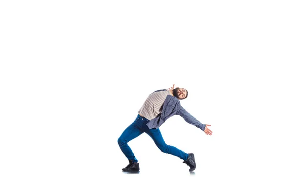 Athlete man doing dancing moves — Stock Photo, Image