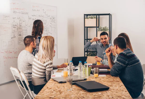 Zakenmensen die een briefing hebben — Stockfoto