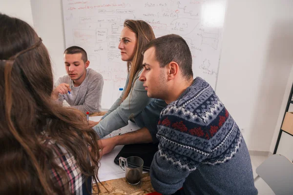 A group of young entrepreneurs discussing their next project at — Stock Photo, Image
