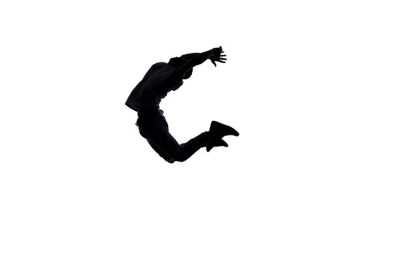 Мужчина прыгает во время танцев — стоковое фото
