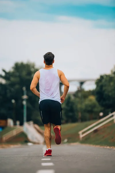 Läufer sprintet Langlaufloipenlauf — Stockfoto