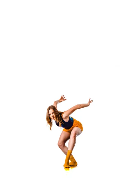 Chica realizar baile aislado sobre fondo blanco —  Fotos de Stock