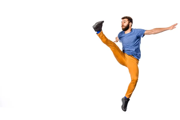 Teenager dancing break dance in action — Stock Photo, Image