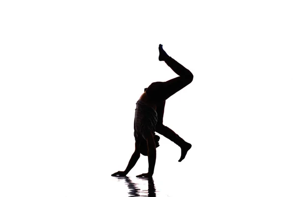 Hip hop silhouet persoon dansen — Stockfoto