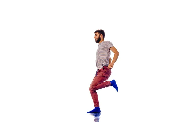 Roztomilý člověk dělá breakdance — Stock fotografie