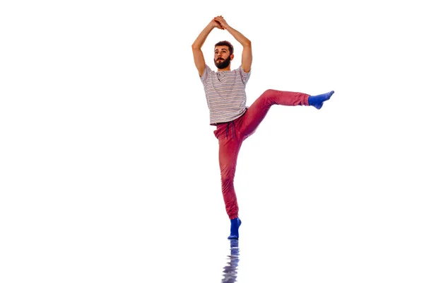 Cool breakdancer joven aislado sobre fondo blanco —  Fotos de Stock