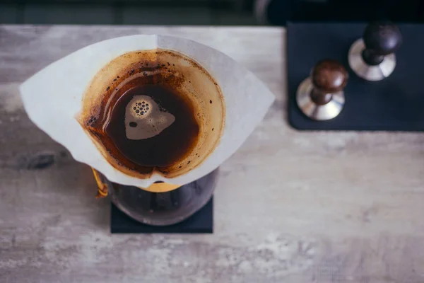 Filtro químico del café negro — Foto de Stock