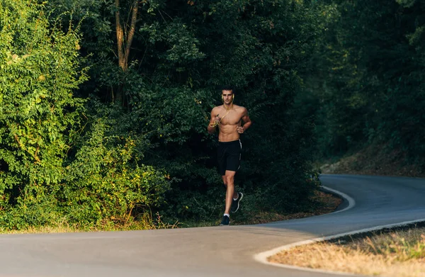 Mountain Trail Marathon Lopen Man Training Voor Fitness Een Gezonde — Stockfoto