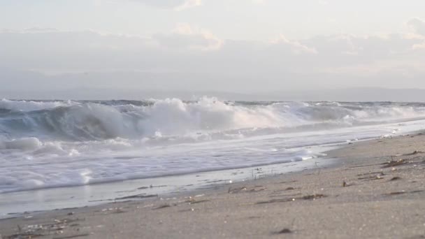 Tutup Dari Permukaan Laut Dengan Gelombang — Stok Video
