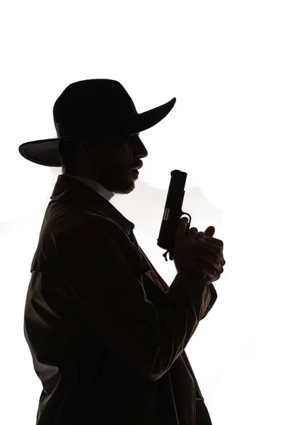 Perfil Tiro Jovem Atraente Posando Estilo Moderno Roupas Cowboy — Fotografia de Stock