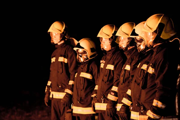 Firefighters Preparing Various Tools Used Eliminating Fire Hazards — Stock Photo, Image