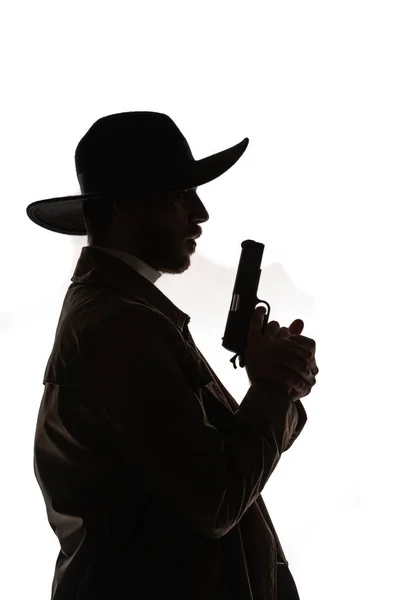 Profile Shot Attractive Young Guy Posing Modern Style Cowboy Clothes — Stock Photo, Image