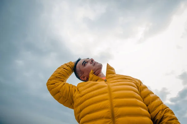 Goed Gebouwde Volwassen Loper Gekleed Fitness Kleding Voor Bereiden Een — Stockfoto