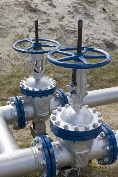Ölverschluss Einer Pipeline Transfer Von Ressourcen Raffinerieanlage — Stockfoto