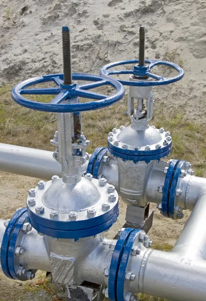 Ölverschluss Einer Pipeline Raffinerieanlage Gasindustrie Ölindustrie Gastransit — Stockfoto