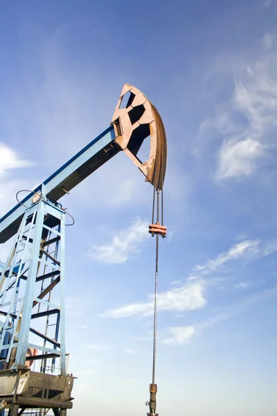 Olie Gas Industrie Werk Voor Olie Pomp Jack Een Olieveld — Stockfoto