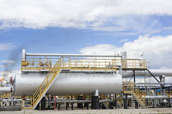 Gas raffinaderi anläggning. Oljeindustrin — Stockfoto