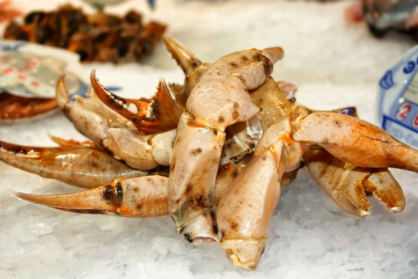 Large phalanx of crab legs Fresh boiled crab meat.