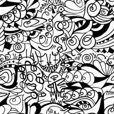 Siyah-beyaz desen. Sorunsuz arka plan, doku.