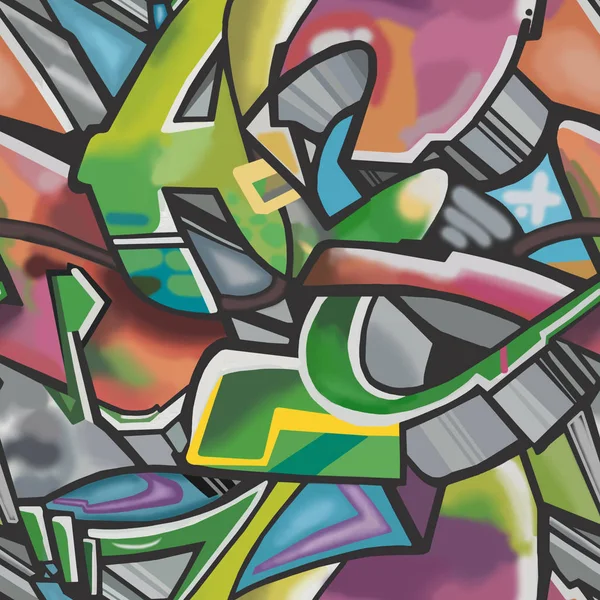 Disegno Stile Graffiti Strada Sfondo Senza Soluzione Continuità — Foto Stock