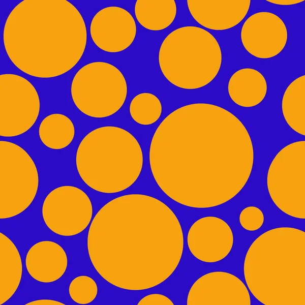 Πορτοκαλί Κύκλους Μπλε Φόντο Χωρίς Ραφή Πρότυπο — Φωτογραφία Αρχείου