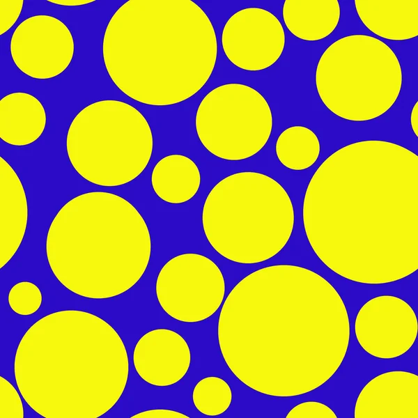 Yellow circles on blue background seamless pattern.