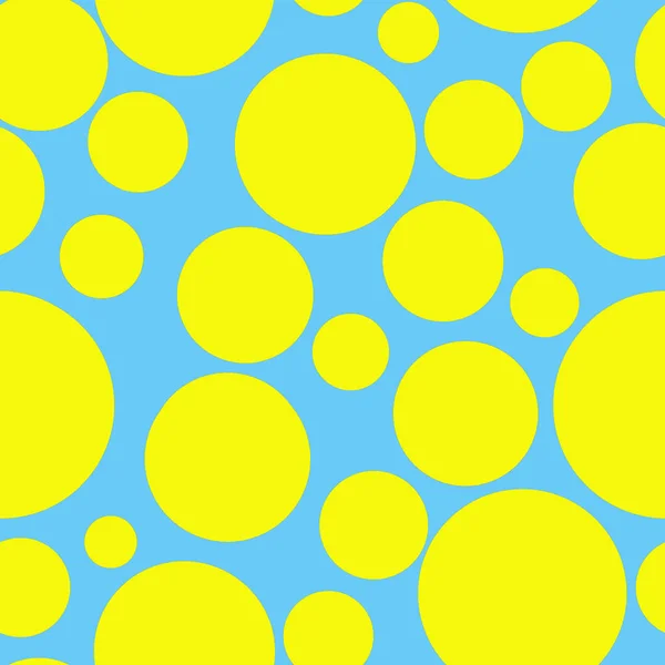 Yellow circles on blue background seamless pattern.