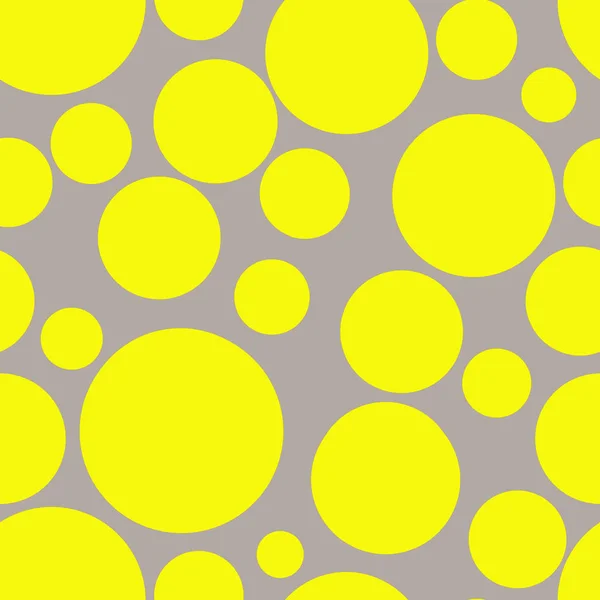 Yellow circles on grey background, seamless pattern.