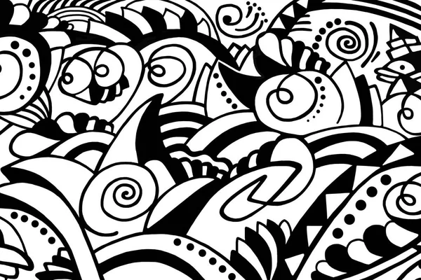 Black White Pattern White Background Abstract Design — Stock Photo, Image