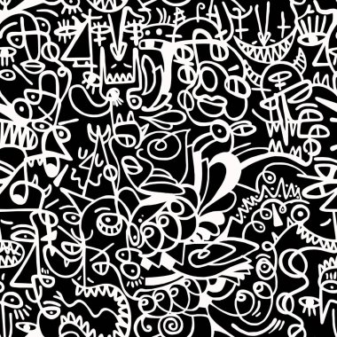 Siyah-beyaz desen. Sorunsuz arka plan, doku.