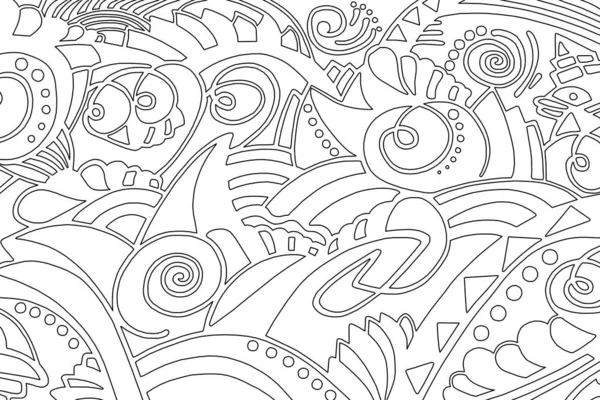 Beyaz arkaplanda siyah ve beyaz desen, soyut tasarım