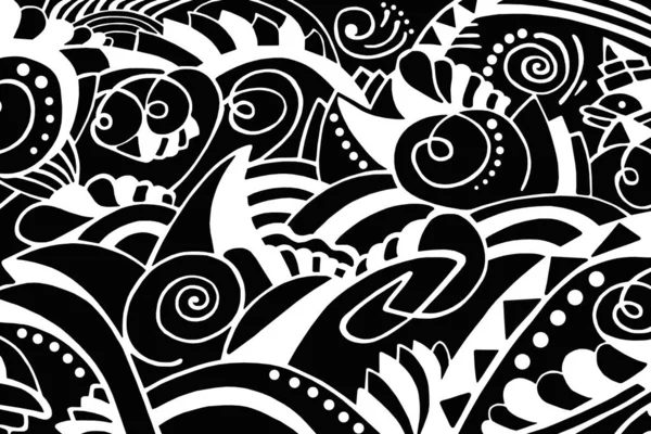 Black White Pattern White Background Abstract Design — Stock Photo, Image