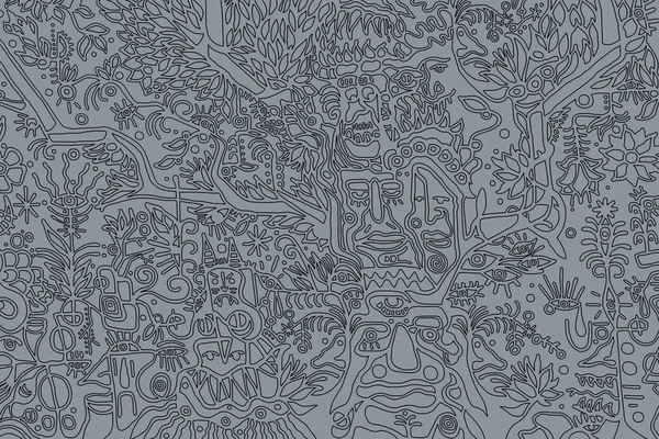 Black and white pattern on gray background, abstract design