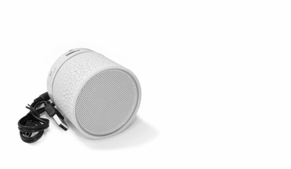 Modern Bluetooth speaker, mini Bluetooth speaker. Mini portable speaker isolated on white background.