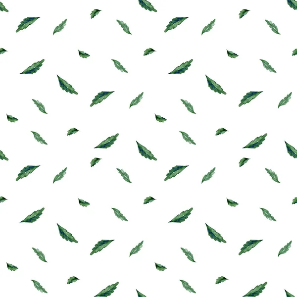수채화 원활한 식물 패턴입니다. 잎, 허브 배경입니다. 손 그림입니다. 녹색 풀 텍스처. — 스톡 사진