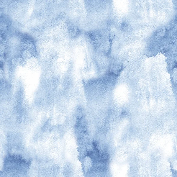 Pinta azul aquarela sem costura padrão de textura de cor de água — Fotografia de Stock