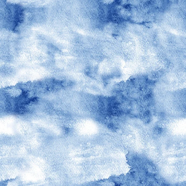 Pinta azul aquarela sem costura padrão de textura de cor de água — Fotografia de Stock