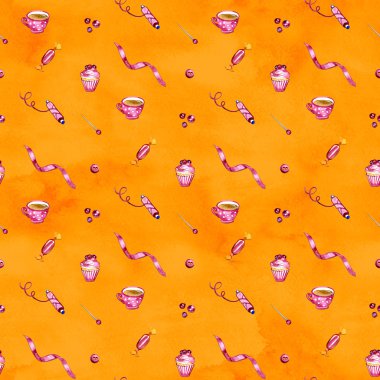 Dikiş ve patchwork semboller ile döşenmiş Dikişsiz desen bez dokulu arka plan 2