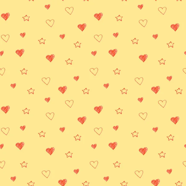 Einfache Herzen nahtlose Pastellmuster. Valentinstag Hintergrund. flaches Design endlose chaotische Textur aus winzigen Herz-Silhouetten. Rottöne. — Stockfoto