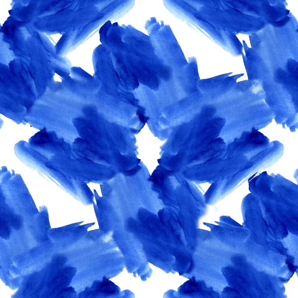Modrá barva akvarel bezešvé vody texturu s skvrny a pruhy — Stock fotografie