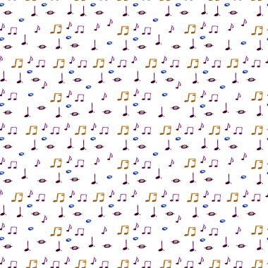 Suluboya sıçrama müzik notlar desen beyaz arka plan üzerinde