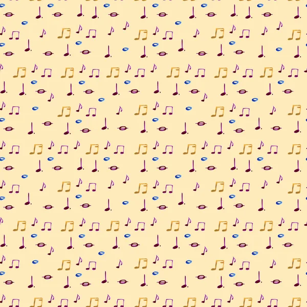 Watercolor splash música notas padrão no fundo branco — Fotografia de Stock