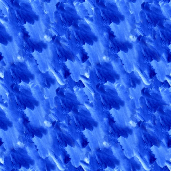 반점과 줄무늬 파란 페인트 수채화 원활한 물 색상 질감 — 스톡 사진