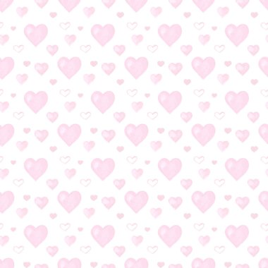 Suluboya kalpler sorunsuz arka plan. Pembe suluboya kalp desen. Renkli suluboya romantik doku