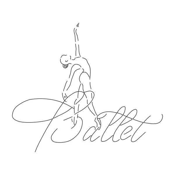 Vektoros illusztráció balerina ikon a tánc. Design poszter balett iskolában, Táncstúdió — Stock Vector